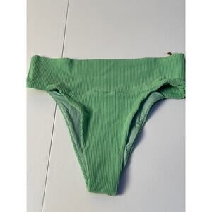 FP Toast Swim Banded Waist Bikini Bottom Ribbed Green SZ XS